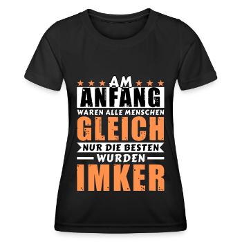 Am Anfang waren alle gleich - Imker Edition - Frauen Funktions-T-Shirt - Schwarz - Vorne - AI Model Female 172 light (172cm)