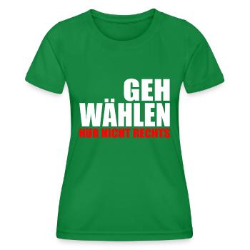 Geh wählen - Frauen Funktions-T-Shirt - Kelly Green - Vorne - AI Model Female 172 dark (172cm)