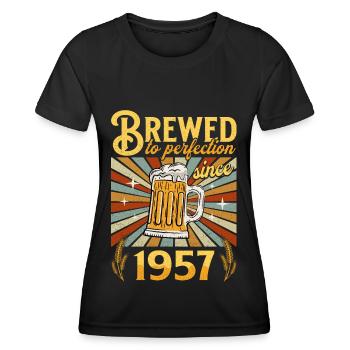Perfektion seit 1957 - Jubiläum 65 Jahre - Frauen Funktions-T-Shirt - Schwarz - Vorne - AI Model Female 172 light (172cm)