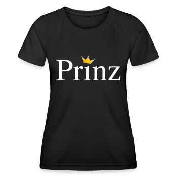 Prinz mit Krone - Frauen Funktions-T-Shirt - Schwarz - Vorne - AI Model Female 172 light (172cm)