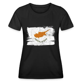 Chypre drapeau drapeau paix Vintage - T-shirt sport Femme - noir - Devant - AI Model Female 172 light (172cm)