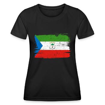 Equatorial Guinea Flag Flag Peace Vintage - Women's Functional T-Shirt - black - Front - AI Model Female 172 light (172cm)