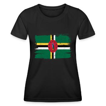 Dominica Flag Flag Peace Vintage - Women's Functional T-Shirt - black - Front - AI Model Female 172 light (172cm)