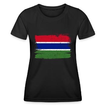 Drapeau de la Gambie Drapeau de la paix Vintage - T-shirt sport Femme - noir - Devant - AI Model Female 172 light (172cm)