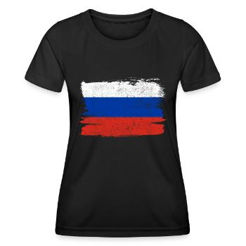 Drapeau de la Russie Drapeau de la paix Vintage - T-shirt sport Femme - noir - Devant - AI Model Female 172 light (172cm)
