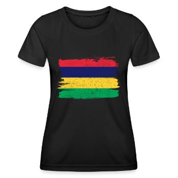 Mauritius Flag Flag Peace Vintage - Women's Functional T-Shirt - black - Front - AI Model Female 172 light (172cm)