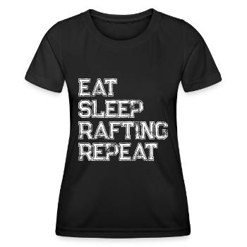 Manger Dormir Rafting Répéter La navigation de plaisance - T-shirt sport Femme - noir - Devant - AI Model Female 172 light (172cm)