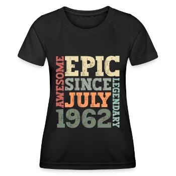July 1962 Vintage Vintage Birthday Gift - Women's Functional T-Shirt - black - Front - AI Model Female 172 light (172cm)