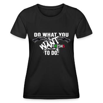 Motorcycle motor-biker Motorcyclist - Women's Functional T-Shirt - black - Front - AI Model Female 172 light (172cm)
