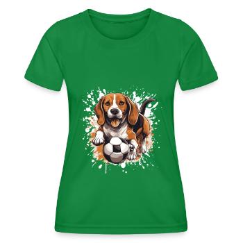 Équipe sportive de football Beagle Dog - T-shirt sport Femme - vert - Devant - AI Model Female 172 dark (172cm)