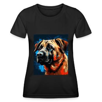 Portrait de chien Kangal - T-shirt sport Femme - noir - Devant - AI Model Female 172 light (172cm)