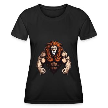 Löwe Gym Muskeln Martial Arts MMA - Frauen Funktions-T-Shirt - Schwarz - Vorne - AI Model Female 172 light (172cm)