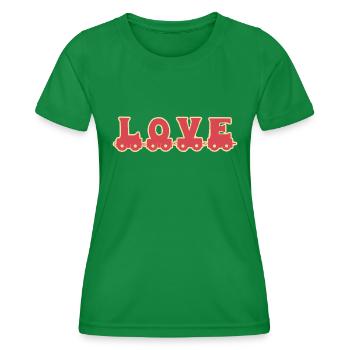 LIEBE LOVE TRAIN ZUG - Women's Functional T-Shirt - kelly green - Front - AI Model Female 172 dark (172cm)