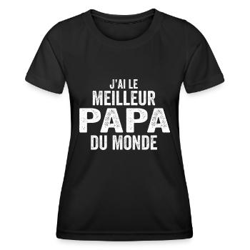 J'ai Le Meilleur Papa Du Monde | Meilleur Papa - T-shirt sport Femme - noir - Devant - AI Model Female 172 light (172cm)