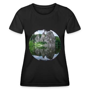 external stones - Women's Functional T-Shirt - black - Front - AI Model Female 172 light (172cm)