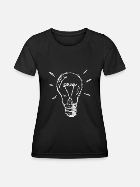 Leuchtende Lampe - Frauen Funktions-T-Shirt - Schwarz