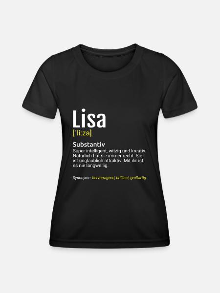 Lisa Name Definition - Frauen Funktions-T-Shirt - Schwarz