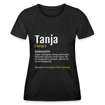Tanja Name Definition - Frauen Funktions-T-Shirt - Schwarz - Vorne - AI Model Female 172 light (172cm)