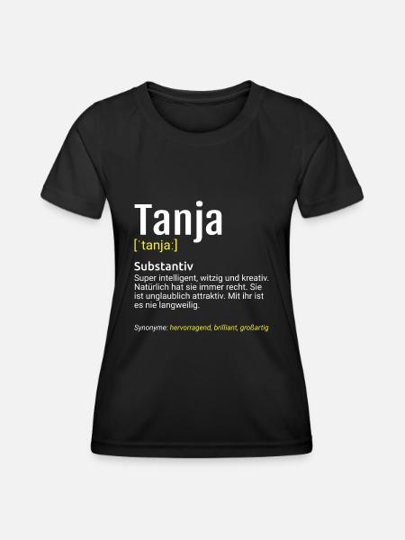 Tanja Name Definition - Frauen Funktions-T-Shirt - Schwarz