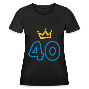 40. Geburtstag Krone - Frauen Funktions-T-Shirt - Schwarz - Vorne - AI Model Female 172 light (172cm)