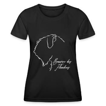 BOUVIER DES FLANDRES CHIEN WILSIGNS Chien IGP - T-shirt sport Femme - noir - Devant - AI Model Female 172 light (172cm)