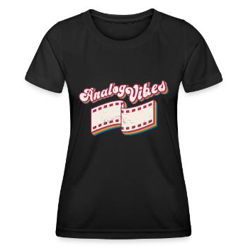 Retro Photographer Vintage Analog Vibes - Frauen Funktions-T-Shirt - Schwarz - Vorne - AI Model Female 172 light (172cm)