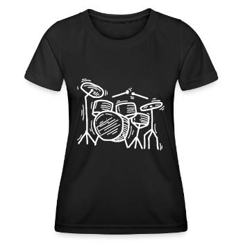Batterie Drummer - Women's Functional T-Shirt - black - Front - AI Model Female 172 light (172cm)