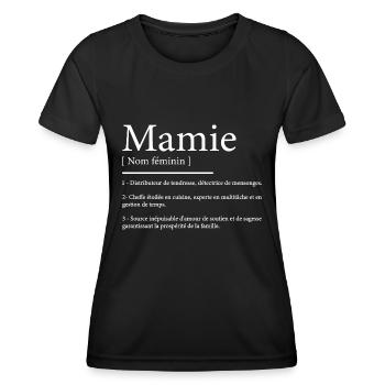 Mamie définition - T-shirt sport Femme - noir - Devant - AI Model Female 172 light (172cm)