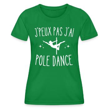 Women's T-shirt I can't I have Pole Dance - Women's Functional T-Shirt - kelly green - Front - AI Model Female 172 dark (172cm)
