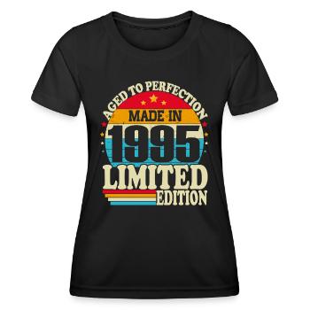 Born in 1995 Vintage Birthday Gift - Women's Functional T-Shirt - black - Front - AI Model Female 172 light (172cm)
