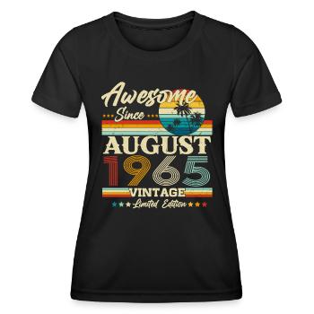 August 1965 Vintage Vintage Retro Birthday - Women's Functional T-Shirt - black - Front - AI Model Female 172 light (172cm)