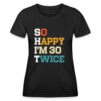 60 Birthday 60 Years Born 1965 - Women's Functional T-Shirt - black - Front - AI Model Female 172 light (172cm)
