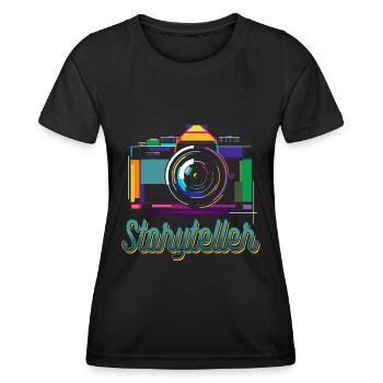 Photographer Storyteller Content Creator - Women's Functional T-Shirt - black - Front - AI Model Female 172 light (172cm)