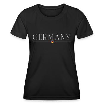 J’aime l’Allemagne - T-shirt sport Femme - noir - Devant - AI Model Female 172 light (172cm)