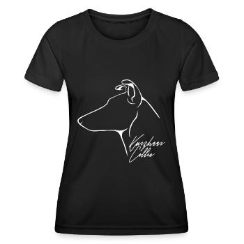 CHEVEUX COURTS COLLIE Profil chien chiens Wilsigns - T-shirt sport Femme - noir - Devant - AI Model Female 172 light (172cm)