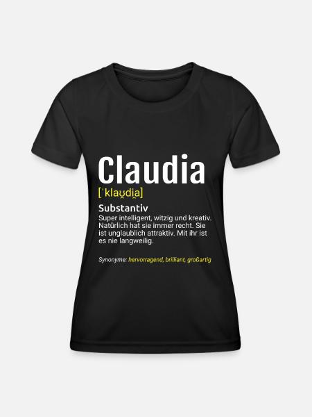 Claudia Name Definition - Frauen Funktions-T-Shirt - Schwarz