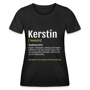 Kerstin Name Definition - Frauen Funktions-T-Shirt - Schwarz - Vorne - AI Model Female 172 light (172cm)