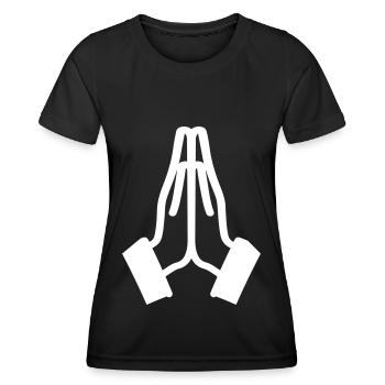 Beten Hände Icon - Frauen Funktions-T-Shirt - Schwarz - Vorne - AI Model Female 172 light (172cm)