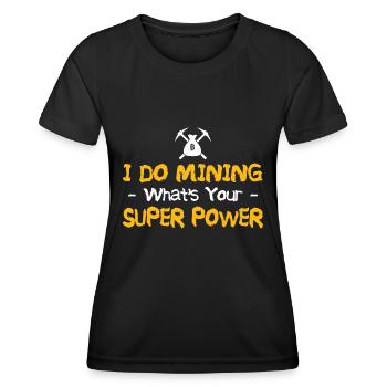 Exploitation minière - T-shirt sport Femme - noir - Devant - AI Model Female 172 light (172cm)