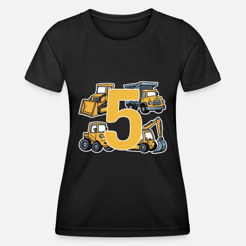 Construction site - 5 years - 5th birthday - Women's Functional T-Shirt - black