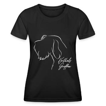 KORTHALS GRIFFON Profil Chiens de chasse Chien Wilsigns - T-shirt sport Femme - noir - Devant - AI Model Female 172 light (172cm)
