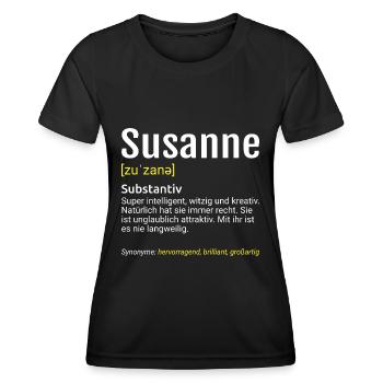 Susanne Name Definition - Frauen Funktions-T-Shirt - Schwarz - Vorne - AI Model Female 172 light (172cm)