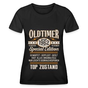 Oldtimer Baujahr Jahrgang 1962 Geburtstag - Frauen Funktions-T-Shirt - Schwarz - Vorne - AI Model Female 172 light (172cm)