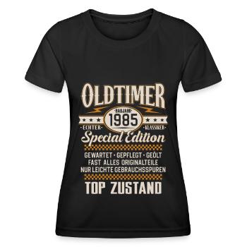 Oldtimer Baujahr Jahrgang 1985 Geburtstag Geschenk - Frauen Funktions-T-Shirt - Schwarz - Vorne - AI Model Female 172 light (172cm)