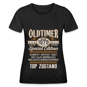 Oldtimer Baujahr Jahrgang 1979 Geburtstag Geschenk - Frauen Funktions-T-Shirt - Schwarz - Vorne - AI Model Female 172 light (172cm)