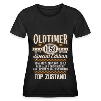 Oldtimer Baujahr Jahrgang 1959 Geburtstag Geschenk - Frauen Funktions-T-Shirt - Schwarz - Vorne - AI Model Female 172 light (172cm)