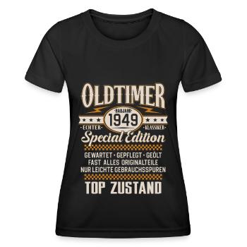 Oldtimer Baujahr Jahrgang 1949 Geburtstag Geschenk - Frauen Funktions-T-Shirt - Schwarz - Vorne - AI Model Female 172 light (172cm)