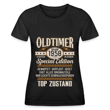 Oldtimer Baujahr Jahrgang 1958 Geburtstag Geschenk - Frauen Funktions-T-Shirt - Schwarz - Vorne - AI Model Female 172 light (172cm)