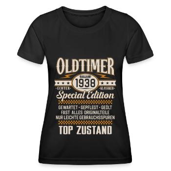 Oldtimer Baujahr Jahrgang 1938 Geburtstag Geschenk - Frauen Funktions-T-Shirt - Schwarz - Vorne - AI Model Female 172 light (172cm)