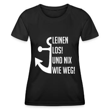 Leinen los! - Frauen Funktions-T-Shirt - Schwarz - Vorne - AI Model Female 172 light (172cm)